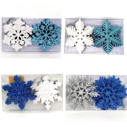 24pcs 4 Colors Set Christmas Ornament for Home Xmas Birthday Holiday Party Wedding Decoration Frozen Party Snowflake Crafts