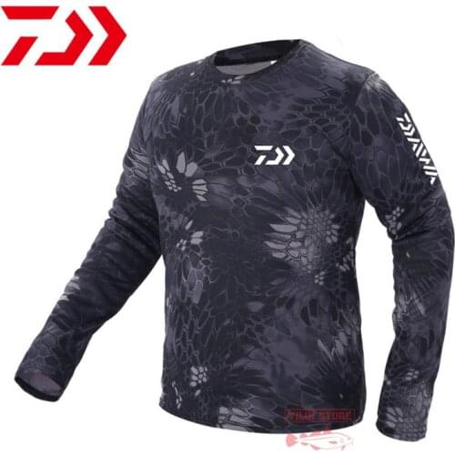 Daiwa Fishing Clothes Men Outdoor Quick Drying Breathable Sports Cycling Camouflage Fishing T Shirt Long Sleeve Fishing Clothes