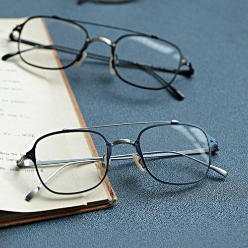 Pure Titanium glasse frame men High quality square vintage optical eyeglasses Myopia reading women prescription eyewear