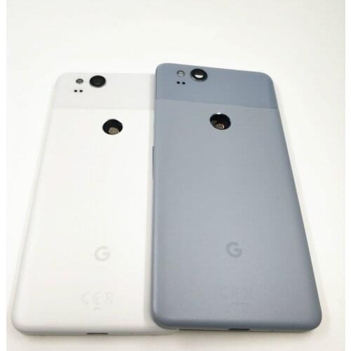 Original Rear Back Housing For HTC Google Pixel 2 Back Cover Battery Door with Power Volume Buttons Camera Lens