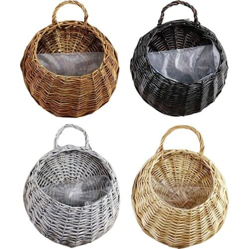 Wicker Hanging Basket 23 18cm Wall Decor Durable Eco-frendly Vase Container Storage Container Rattan Vase Basket Hallway