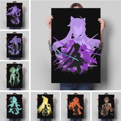 Video Game Genshin Impact Decoration Mural Anime Picture Character Poster Canvas Painting Kids Room Prints for Modern Home Decor