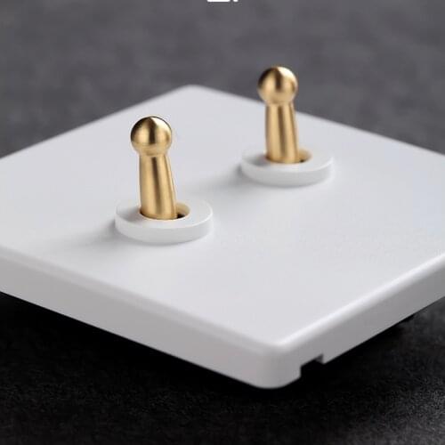 Retro Toggle Switch Household Brass Lever 1-4 Gang 2 Way Nordic Antique Switch Wall Power Led Light Switch