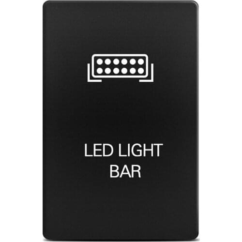 Push Switch Blue LED Light Bar Push Rocker Toggle Switch For Toyota Tundra 4Runner 2010-ON 32.5*22mm Push Switch