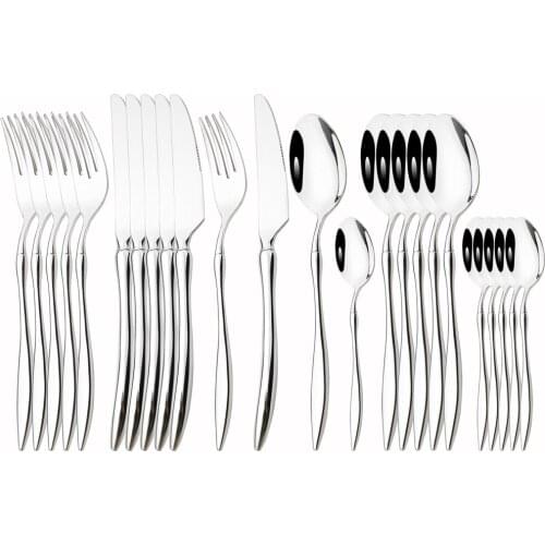 Vintage Quality Dinnerware Set Stainless Steel Tableware 18/10 Luxury Mirror Cutlery Set Knife Forks Dining Dinner Set Western