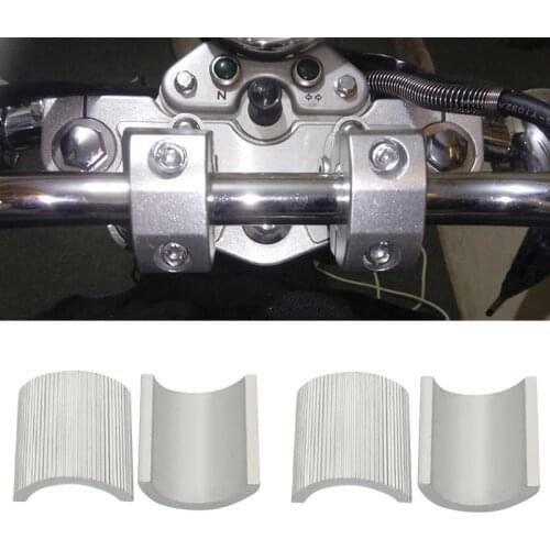 4 Pcs/Set Motorcycle 7/8 Inch to 1 Inch 22cm Handlebar Riser Clamp Conversion Shims Reducer Shells Spacers Dirt Bike Modified