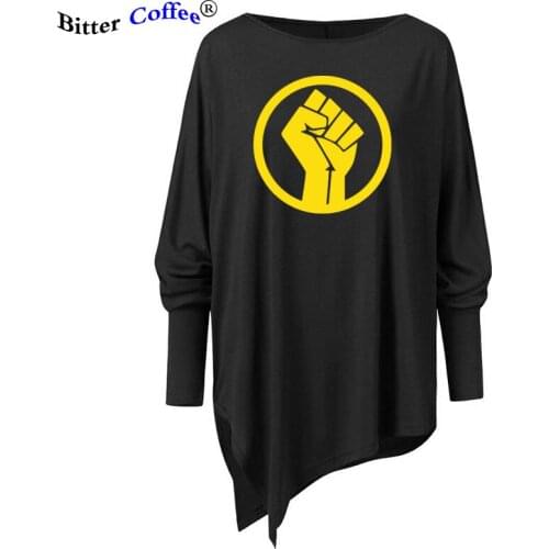 NEW Black Lives Matter Irregular Shirt Black History Rosa Parks Harriet Tubman Cotton Long Sleeve Irregular Shirts plus size