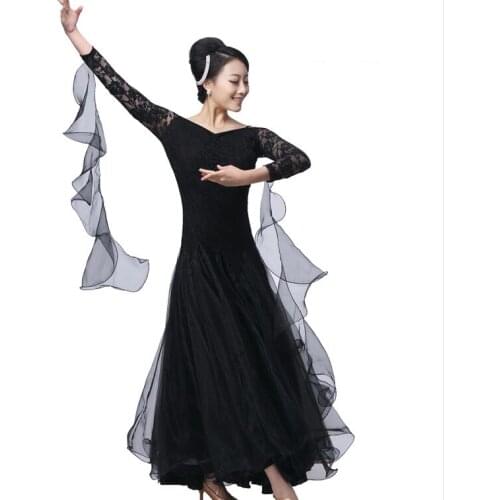 Woman Modern dance Lace Ballroom dance Competition dresses Waltz Tango