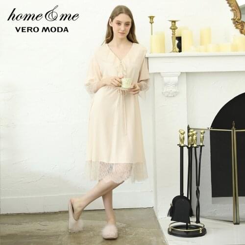 Vero Moda Womens Lace Ruffled Drawstring Casul Homewear Dress | 31927C521