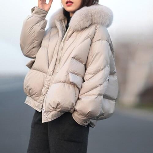 SEDUTMO Winter Short Oversize Duck Down Coat Women Fashion Fur Collar Parkas Autumn Slim Warm Basic Jackets ED1445