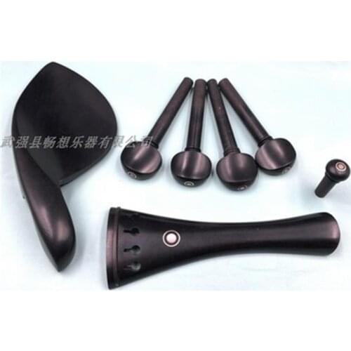 1 Sets of Ebony Viola Fitting - with Viola chinrest, tailpieces, Pegs,end