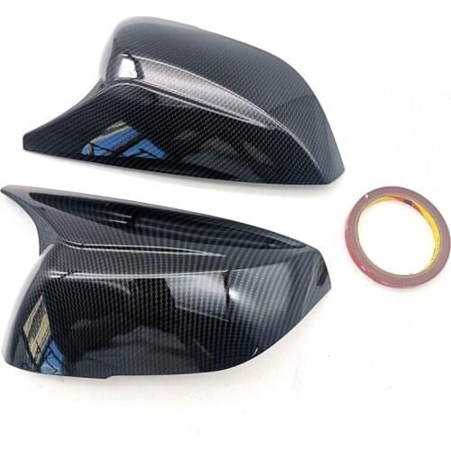 1 Pair Carbon Fiber Look Rear View Mirror Cap Cover Direct Add-On Left & Right For Infiniti Q50 Q60 QX30 Q70 2014-2021