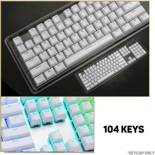 104Pcs/Set Translucent Key Cap Cover Mechanical Keyboard Keycaps Replacement