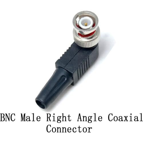 10pcs/lot CCTV RG59 BNC male solderless right angle connector BNC Male Right Angle Coaxial Connector For RG59