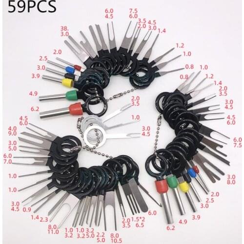 26/36/41/59PCS Car Plug Terminal Removal Tool Set Terminal Pin Retractor Pick Needle Harness Terminal Pick Needle Retractor