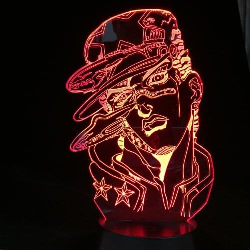 Jotaro Kujo 3d Lamp Anime JoJo Bizarre Adventure for Bedroom Decor Light Birthday Gift Manga Jojo Led Night Light Dropshipping