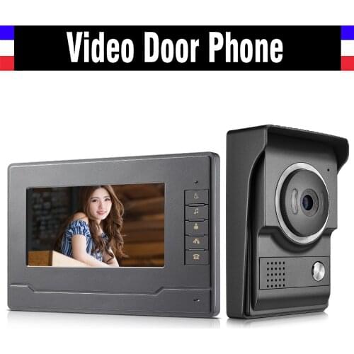 7 inch video door phone system video intercom doorbell doorphones kit 1 LCD Monitor+1 IR Night Nision Camera for home villa