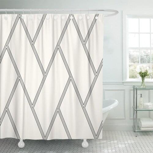 Pattern Abstract Geometric Rhythmic Structure of Herringbone Science Trellis Shower Curtain Waterproof Polyester Fabric 72 x 78