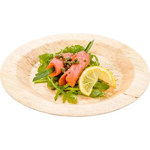 Promotion - Party Wedding Supplies, Disposable Eco-Friendly Tableware 220mm Round Veneer Dinner Bamboo Plate, 5/Pack