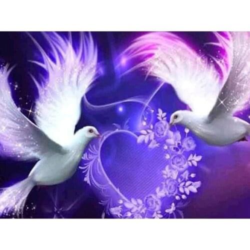 Diamond Painting Love Full Square/Round Drill Diamond Embroidery Pigeon DIY Mosaic Cross Stitch Animals Decoration Home