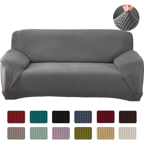 Velvet Sofa Covers for Living Room Solid Sectional Sofa Cover Elastic Couch Cover Home Decor stretch Slipover stretch sofa cover