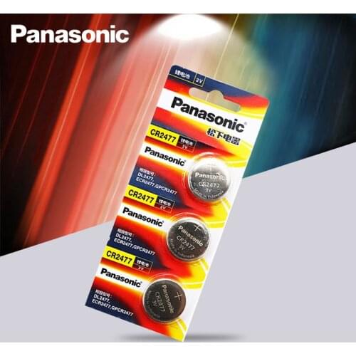 3PCS New Panasonic CR2477 3V CR 2477 High Performance High Temperature Resistant Button Coin Battery Cell Batteries Card pac