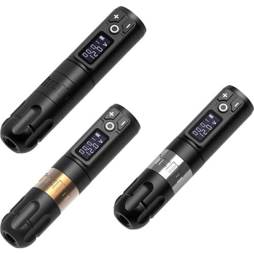 Wireless Battery With LCD Display & Rotary Cartridges Motor Rotary Tattoo Pen For Permanent Makeup Tattoo Needle Cartridges
