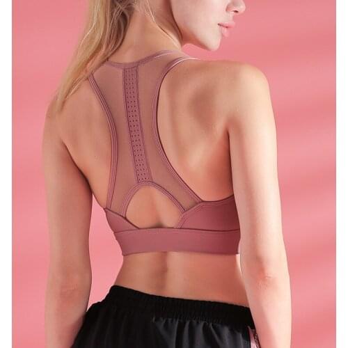 2020 Motion Gauze Split Joint Beautiful Back Bra Run Ventilation Gather Together Mesh Motion Training Motion Underwear Yoga wear