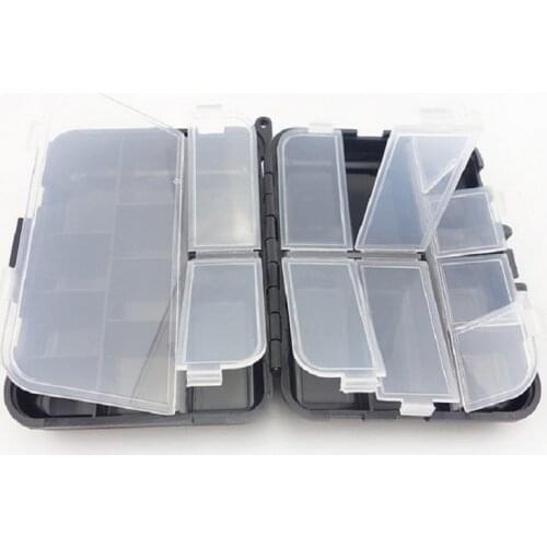 Portable Small Black High Strength Plastic Waterproof Fishing Accessories Hook Bait Tackle Storage Case Box With 26 Compartments