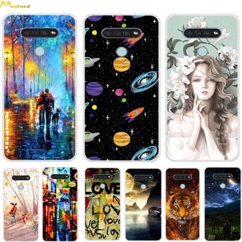 For LG K61 Phone Case Cartoon Skin Back Cover For LG Q51 K 61 Q60 Silicone Cases Bumper Fundas Protector TPU Shell Bags Cute Cat