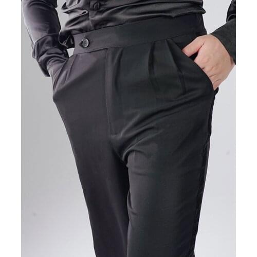 Black Latin Dance Pants For Men Tango Dance Costume Stage Performance Clothes Ballroom Practice Wear ChaCha Dance Outfits JL1672