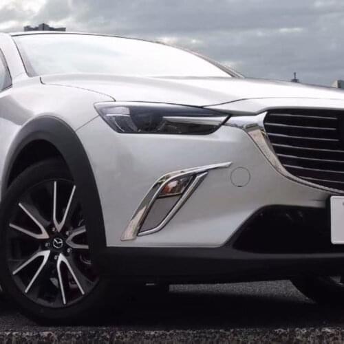 For Mazda CX-3 CX3 2016-2018 2019 2020 Front Bottom Foglight Eyelids Fog Light Brow Eyebrow Strip Bumper Cover Trim Accessorie