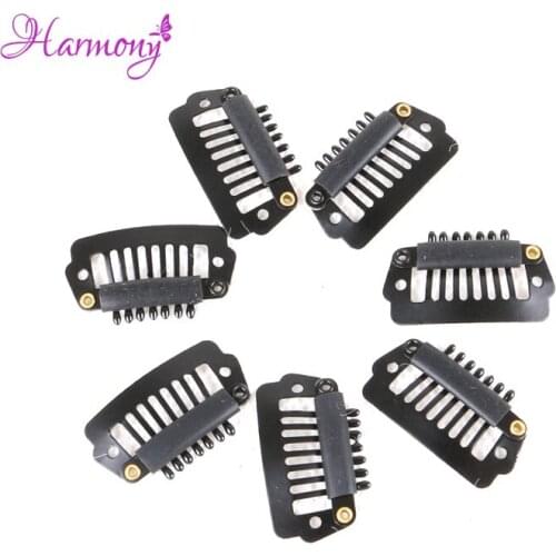 Harmony Plus Hair 500pcs/lot 2.3cm With 7 Teeth I Shaped wigs Clips with silicone back for Hair Extensions accessories tool