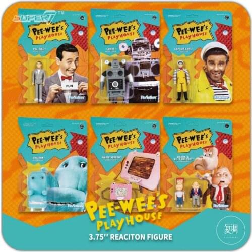 Super7 Pee-Wees Playhouse Captain Carl Chairry Conky Movies and Tv Hang Card Toy Action Figures Toys for Children Gift