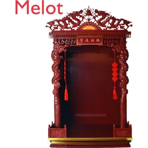Customized Enshrine God of Wealth Guanyin Guan Gong Buddha Statue Ancestor Buddha Shrine Sacred Building Home Wall-Mounted