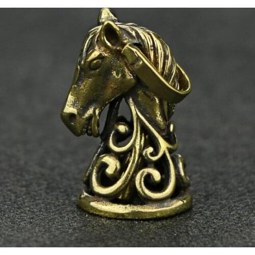 Collection Chinese Brass Carved Animal Zodiac Horse Exquisite Small Pendant Statues