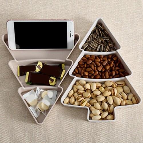 Christmas Tree Candy Box Nuts Seeds Dried Fruits Dish Bowl Tray Snacks Holder