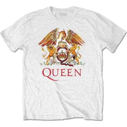 Crest white queen freddie mercury brian may official t-shirt men unisex
