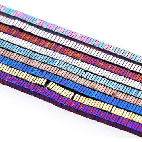 Hematite Square Spacer Loose Beads Electroplated Hematite Square Beads DIY Jewelry Making Bracelet Necklace Accessories 4x4x1mm