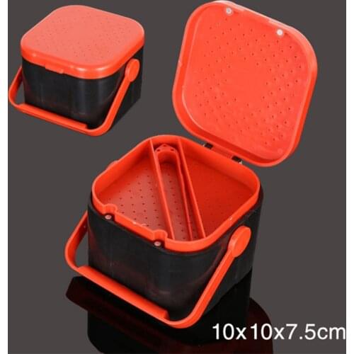 Multilayer Fishing Tackle Box Portable Hanging Waist mounted Carp Live Worm Bait Plastic Storage Case live feed box FishTool Kit