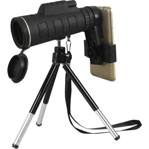 9500M 40X60 Monocular Telescope Wide Angle HD Night Vision Prism Scope With Compass Phone Clip Tripod Outdoor Portable Telescope