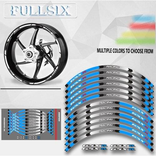 Motorcycle Rim stripes Decals 17inch Wheel Sticker Reflective Tape For Suzuki GSX-R 250 400 600 1000 750 GSXR1000R
