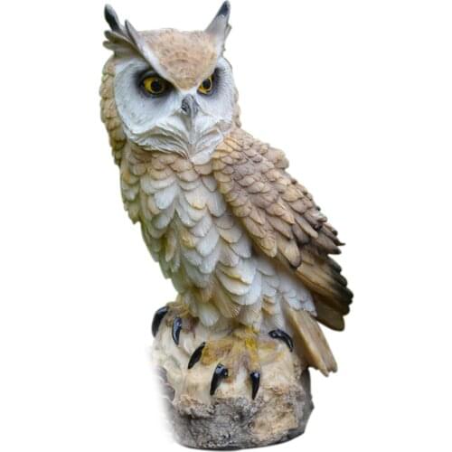 Desktop Owl Shape Ornament Home Anti-bird Decoration Outdoor Indoor Art Craft Collection Lifelike Cute Resin Garden Figurine