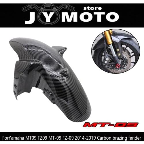 For Yamaha Motorcycle Front Fender Carbon Fiber Splash Guard Yamaha MT09 FZ09 2014-2019 Black Carbon Brazing