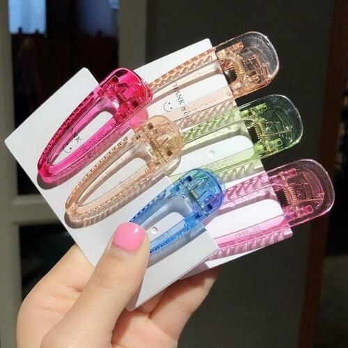 Candy Color Transparent Hairpin Summer Girl Duckbill Clip Temperament Side Clip Headdress Hair Accessories Plastic Hairpin