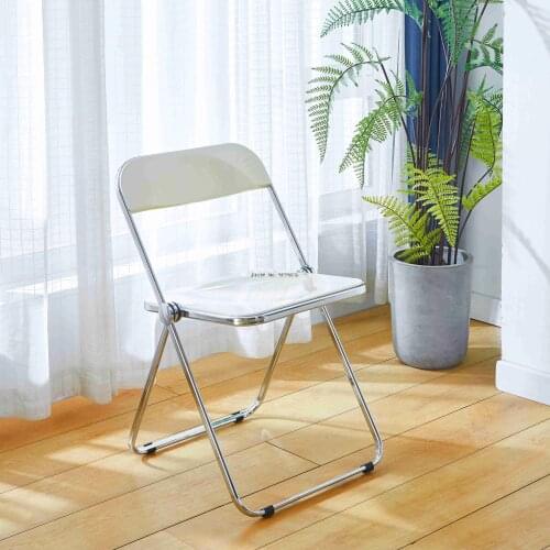 Transparent chair acrylic net red photo ins Nordic light luxury plastic dining chair simple makeup chair folding stool