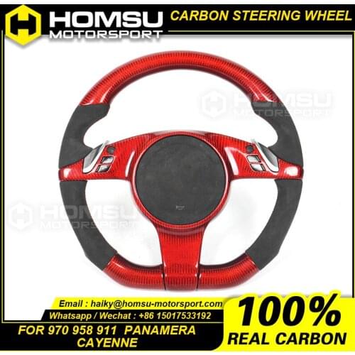 Custom alcantar carbon fiber steering wheel For Porsche 970 958 911 panamera cayenne racing wheel convertible