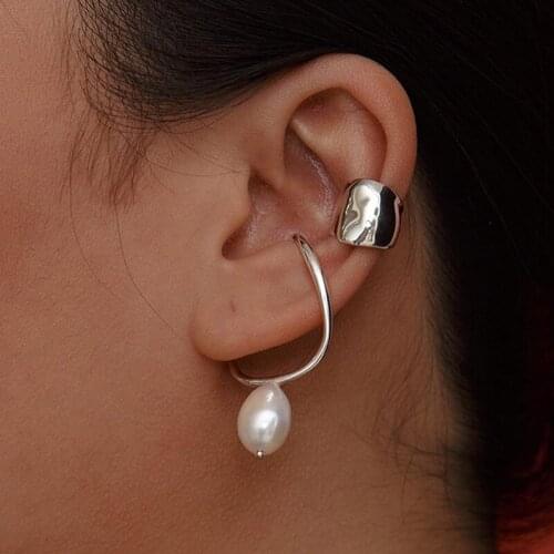 Clip On Earrings For Women Fashion Jewelry Personality Special Creative Ear Clips Inlaid Pearl Witout Piercing Earring 2020