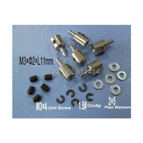 20pcs/lot RC Pushrod linkage Stoppers Servo Connectors D0.8mm/D1.8mm~2mm/D2mmXL11mm For Connecting Servo Arm and Pull Rod