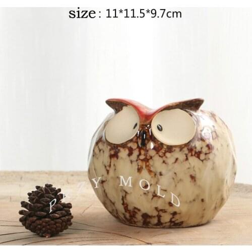 Silicone Mold 3d Vase Round Owl Flower Pots Cute Animal Owls Shape Molds Cement Clay Mould Silicone Rubber CIQ,FDA,LFGB,CE / EU